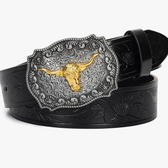 Western Cowboy Leather Belt - Picture 7 of 7